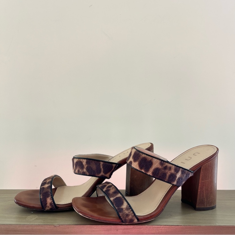 Unisa Yaara 2 Leopard Print Faux Calf Block Heel Sandals